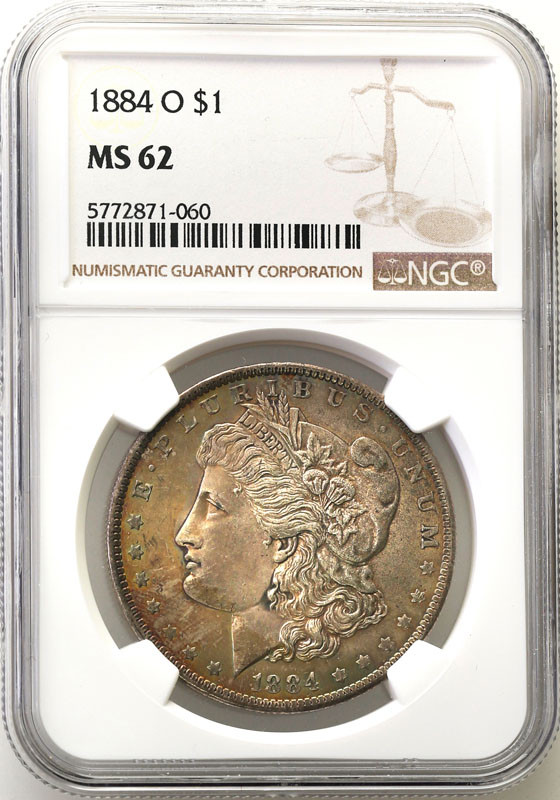 USA. Dolar 1884 O, Nowy Orlean NGC MS62